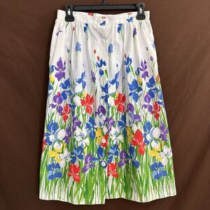 Vintage Hunter Sportswear Skirt SPRING GARDEN Floral COTTAGE COTTON 10